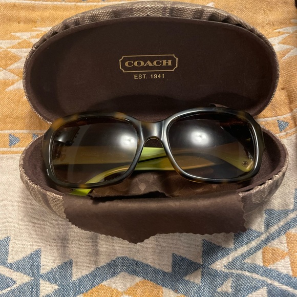 Coach Accessories - Coach Yellow and Gray Patterned Sunglasses
